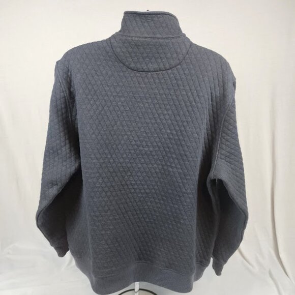 Crown & Ivy Quilted Gray 1/4 Zip Pullover Men’s Size XXL w/Leather Pull Accent - Picture 2 of 8